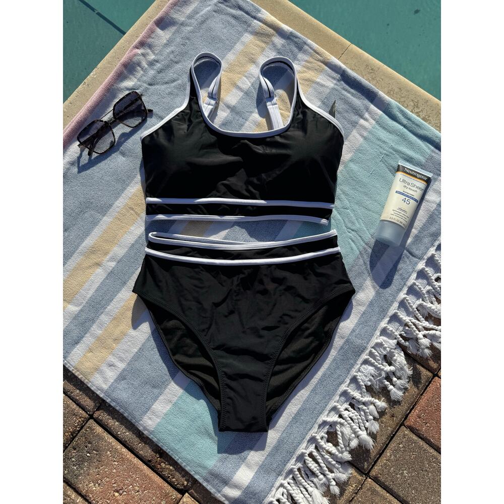 NWT, BMJL, Women, Bikini Set, Black and White, Sz M